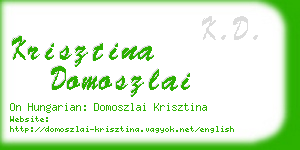 krisztina domoszlai business card